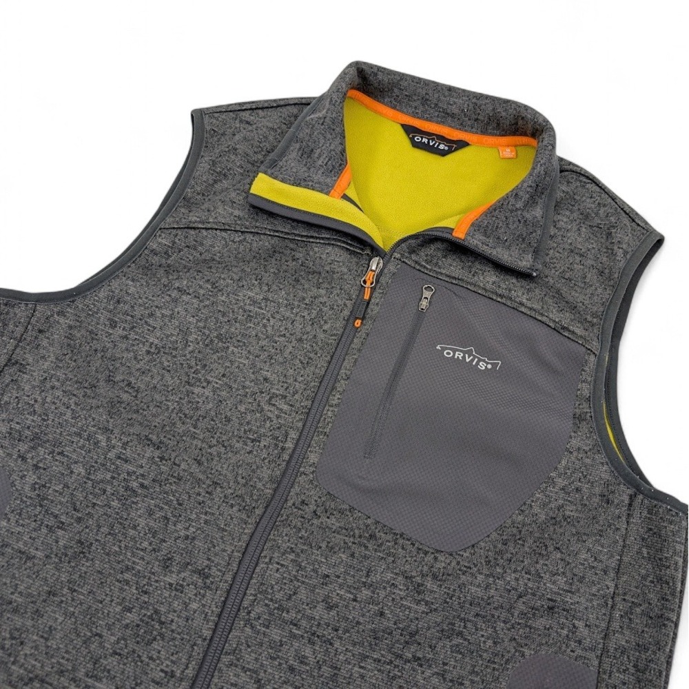 Orvis Softshell Fleece Vest Mens Medium Gray Outdoor Utility Gorpcore Fishing